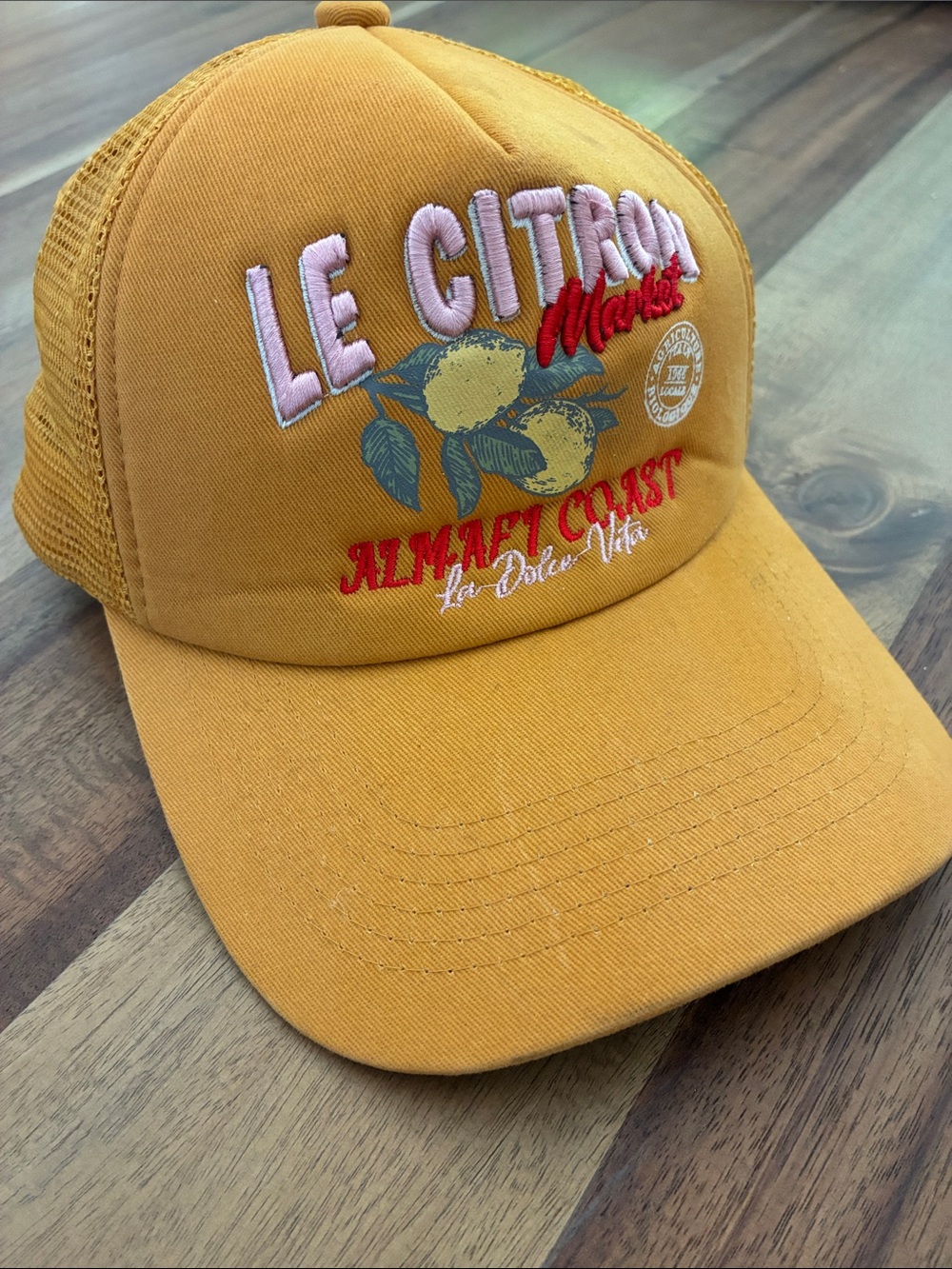 Le Citron Market Mustard Trucker Hat Worn/West Anthropologie